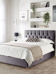 Catherine Lansfield Grey Boutique End Lift Ottoman Storage Bed - Image 3 of 7