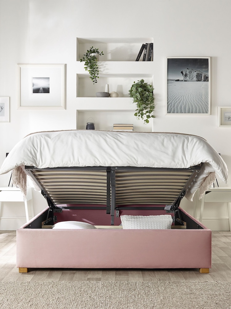 Catherine Lansfield Pink Boutique End Lift Ottoman Storage Bed - Image 2 of 7