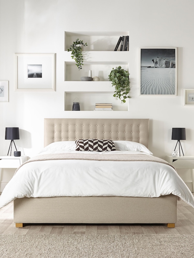 Catherine Lansfield Natural Opulence End Lift Ottoman Storage Bed - Image 1 of 7