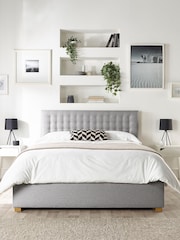 Catherine Lansfield Grey Opulence End Lift Ottoman Storage Bed - Image 1 of 7
