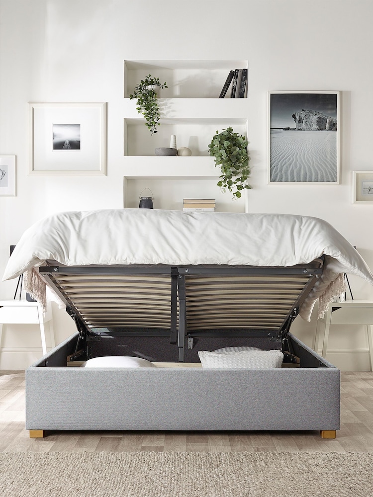 Catherine Lansfield Grey Opulence End Lift Ottoman Storage Bed - Image 2 of 7