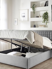 Catherine Lansfield Grey Opulence End Lift Ottoman Storage Bed - Image 3 of 7