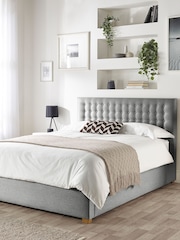 Catherine Lansfield Grey Opulence End Lift Ottoman Storage Bed - Image 4 of 7