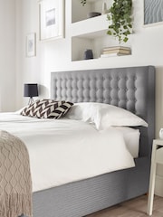 Catherine Lansfield Grey Opulence End Lift Ottoman Storage Bed - Image 5 of 7