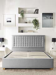 Catherine Lansfield Grey Opulence End Lift Ottoman Storage Bed - Image 6 of 7