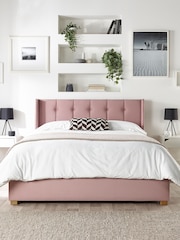 Catherine Lansfield Pink Utopia Wing End Lift Ottoman Storage Bed - Image 1 of 6