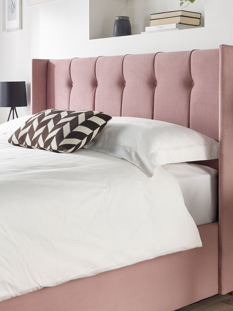 Catherine Lansfield Pink Utopia Wing End Lift Ottoman Storage Bed - Image 5 of 6