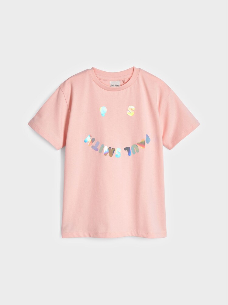Paul Smith Junior Short Sleeve Holographic 'Happy' Design T-Shirt - Image 1 of 4