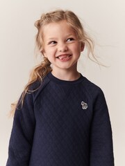 Paul Smith Junior Mädchen Kleid mit Sweatshirt, Zebralogo und Blumenmuster, Marineblau - Bild 2 von 7