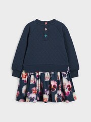 Paul Smith Junior Mädchen Kleid mit Sweatshirt, Zebralogo und Blumenmuster, Marineblau - Bild 4 von 7