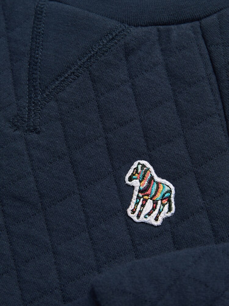 Paul Smith Robe en molleton à fleurs avec logo zèbre bleu marine fille - Image 5 of 7