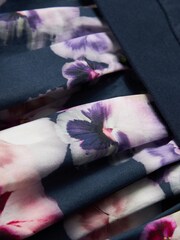 Paul Smith Junior Mädchen Kleid mit Sweatshirt, Zebralogo und Blumenmuster, Marineblau - Bild 6 von 7