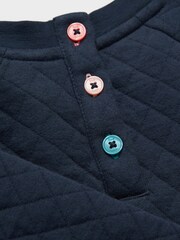 Paul Smith Junior Mädchen Kleid mit Sweatshirt, Zebralogo und Blumenmuster, Marineblau - Bild 7 von 7