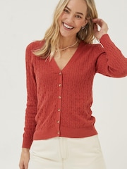 FatFace Red Elissa Cardigan - Image 1 of 4