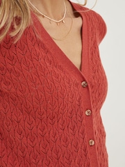 FatFace Red Elissa Cardigan - Image 3 of 4