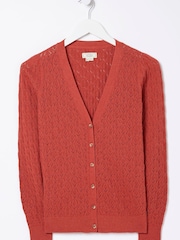 FatFace Red Elissa Cardigan - Image 4 of 4
