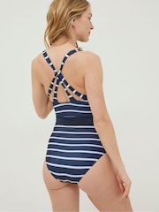 FatFace Blue Breton Swimsuit - Image 2 of 5