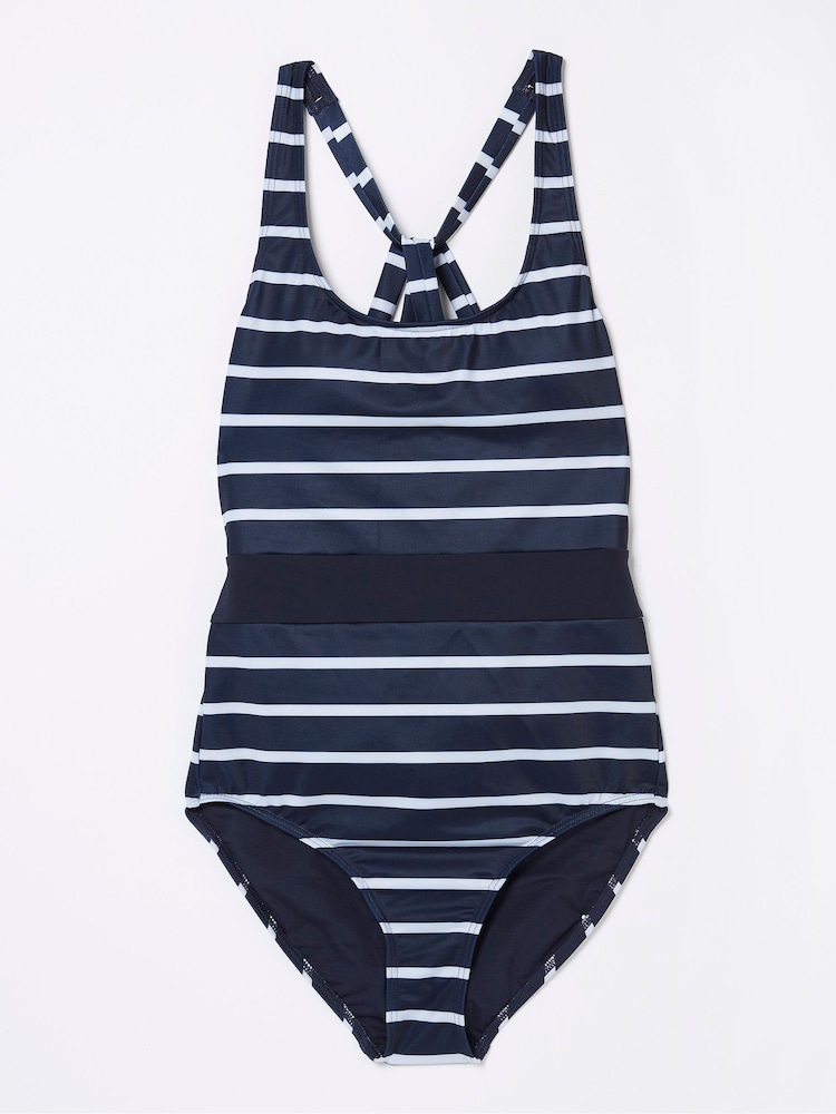 FatFace Blue Breton Swimsuit - Image 5 of 5