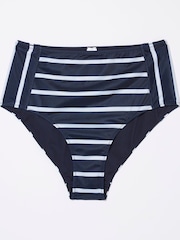 FatFace Blue Breton High Waisted Bikini Bottoms - Image 5 of 5