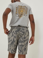 FatFace Grey Camber Leaf Print Swim Shorts - Image 2 of 4