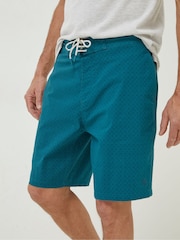 FatFace Green Camber Geo Print Swim Shorts - Image 1 of 5