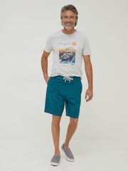 FatFace Green Camber Geo Print Swim Shorts - Image 4 of 5