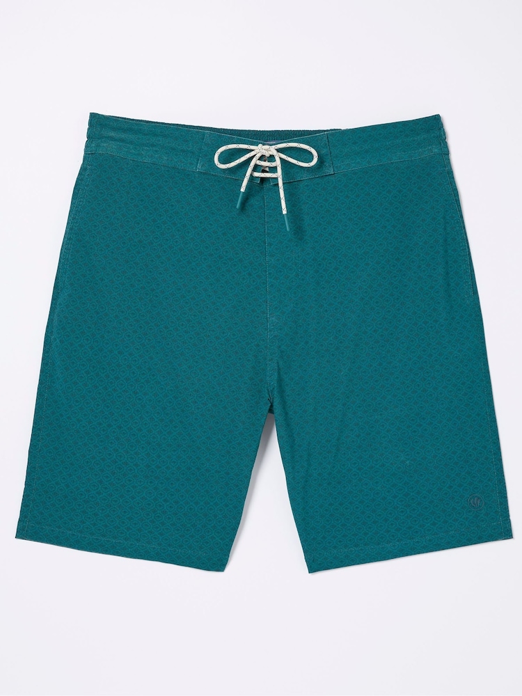 FatFace Green Camber Geo Print Swim Shorts - Image 5 of 5