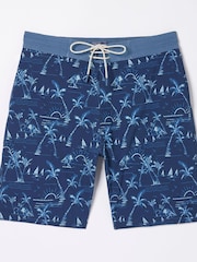 FatFace Blue Camber Beach Print Swim Shorts - Image 4 of 4