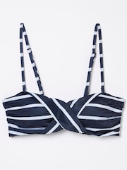 FatFace Blue Breton Twist Bikini Top - Image 6 of 6