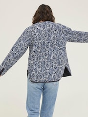 FatFace Blue Printed Watercolour Batik Jacket - Image 2 of 6
