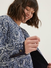 FatFace Blue Printed Watercolour Batik Jacket - Image 5 of 6