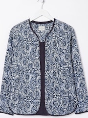 FatFace Blue Printed Watercolour Batik Jacket - Image 6 of 6