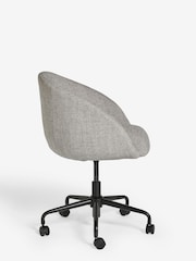 Chunky Weave Dove Grey Otis Black Base Office Chair - Image 4 of 8