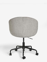 Chunky Weave Dove Grey Otis Black Base Office Chair - Image 5 of 8