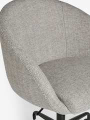 Chunky Weave Dove Grey Otis Black Base Office Chair - Image 6 of 8