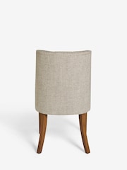 Set of 2 Chunky Weave Mid Natural Wolton Walnut Effect Leg Collection Luxe Button Dining Chairs - Image 5 of 5