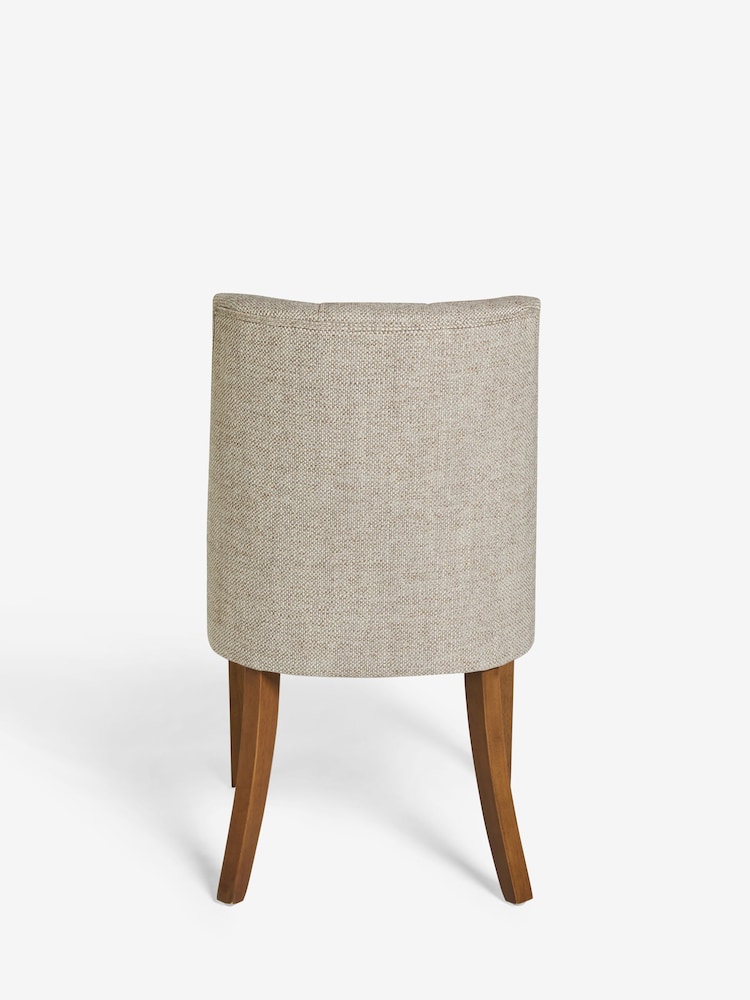 Set of 2 Chunky Weave Mid Natural Wolton Walnut Effect Leg Collection Luxe Button Dining Chairs - Image 5 of 5