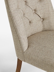 Set of 2 Chunky Weave Mid Natural Wolton Walnut Effect Leg Collection Luxe Button Dining Chairs - Image 8 of 9