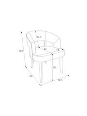Set of 2 Soft Velvet Mid Grey Remi Black Leg Dining Chairs - Image 7 of 7