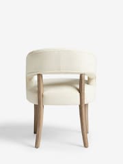 Set of 2 Fine Chenille Light Natural Remi Mid Wood Leg Dining Chairs - Image 6 of 8