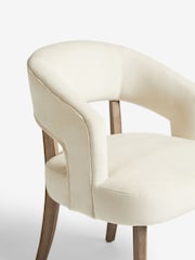 Set of 2 Fine Chenille Light Natural Remi Mid Wood Leg Dining Chairs - Image 7 of 8