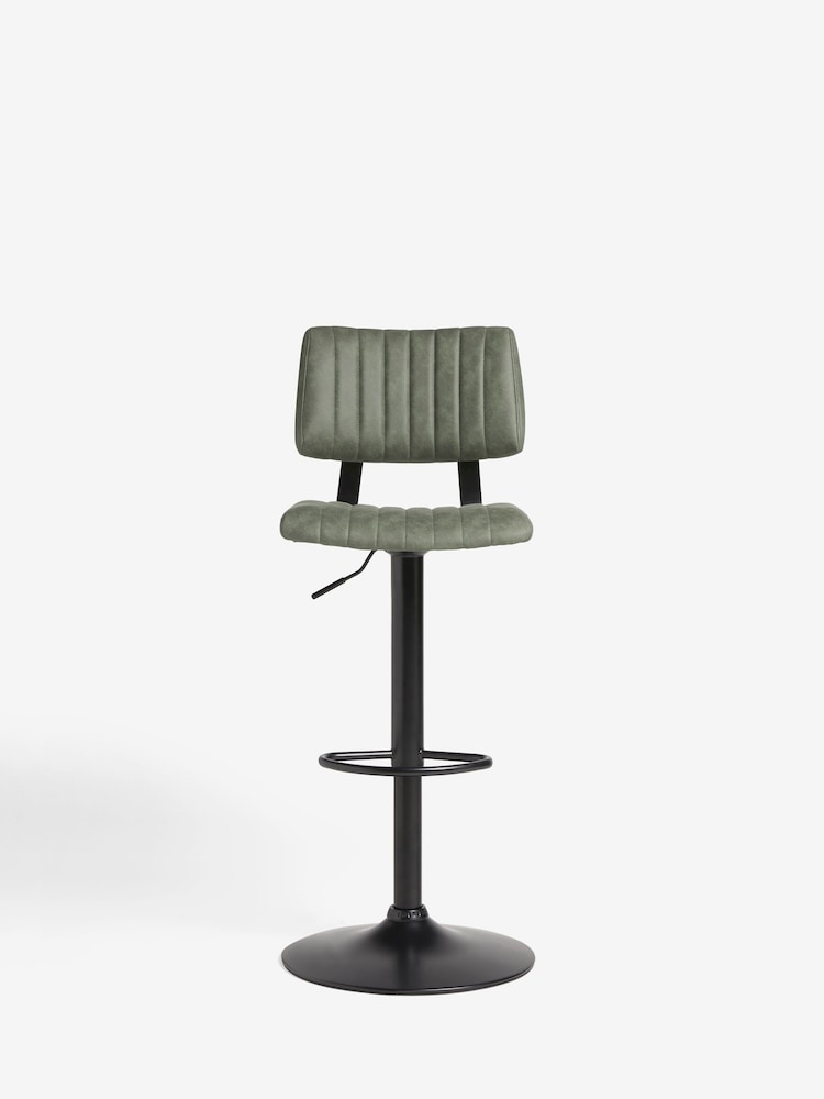 Arona Faux Leather Khaki Green Aiden Bar Stool - Image 2 of 8