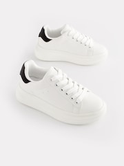 White/Black Lace Up Chunky Sole Trainers - Image 1 of 6