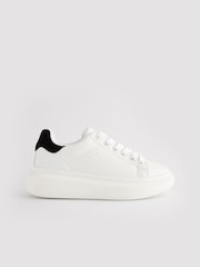 White/Black Lace Up Chunky Sole Trainers - Image 2 of 6
