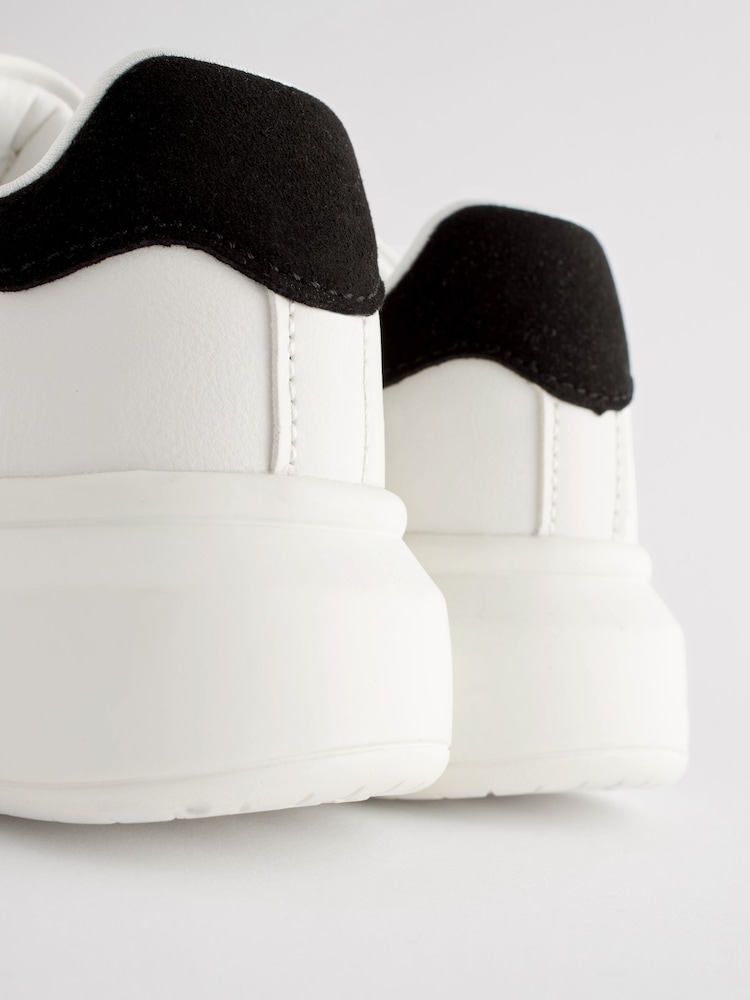 White/Black Lace Up Chunky Sole Trainers - Image 6 of 6