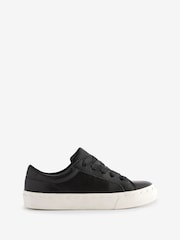 Black Scallop Detail Lace-Up Trainers - Image 2 of 5