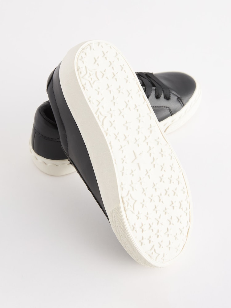 Black Scallop Detail Lace-Up Trainers - Image 5 of 5 Black Scallop Detail Lace-Up Trainers - Image 5 of 5