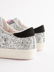 Silver/Pink Standard Fit (F) Star Lace-Up Trainers - Image 4 of 4