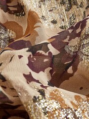 Black/Gold Shine Ruffle Tiered Strappy Maxi Dress - Image 7 of 7