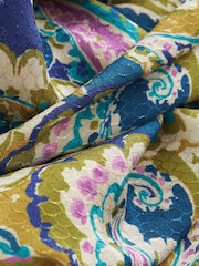 Blue/Purple Paisley Halter-Neck Summer Midi Dress - Image 9 of 9